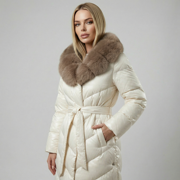 CHRISTINA™║Chaqueta elegante con cuello de piel sintética