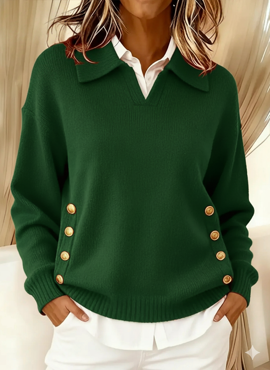 Vicenta | Jersey con Cuello Polo y Botones