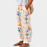 Pantalones Comfort con Flores Pastel