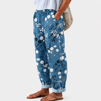 Pantalones Relax Azules Florales