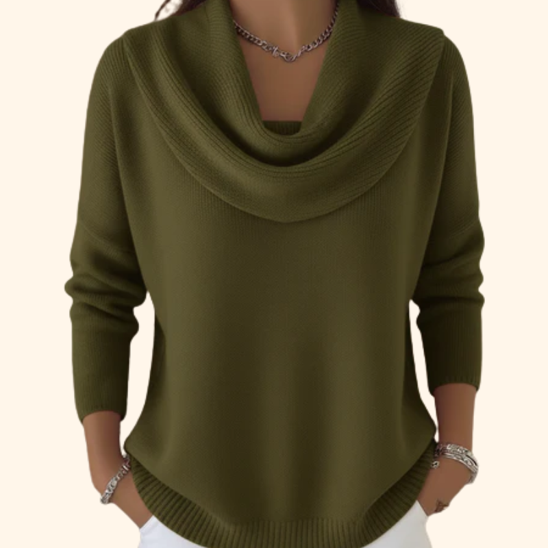 Julia | Jersey con Cuello Drapeado