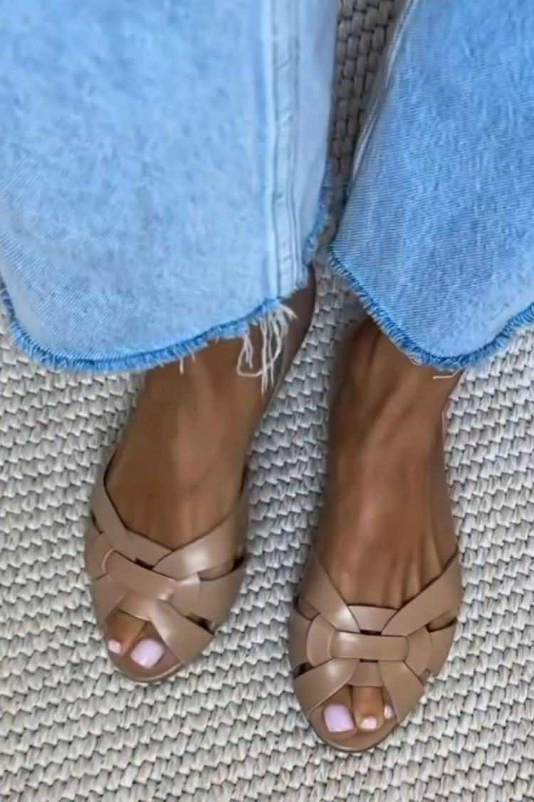 Mireya - Alpargatas Planas de Puntera Abierta para Verano