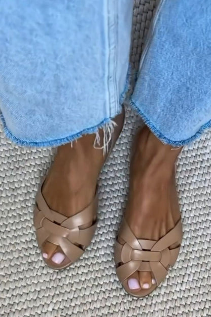 Mireya - Alpargatas Planas de Puntera Abierta para Verano