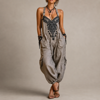 Candela | Mono Bohemio Bordado con Pantalón Amplio