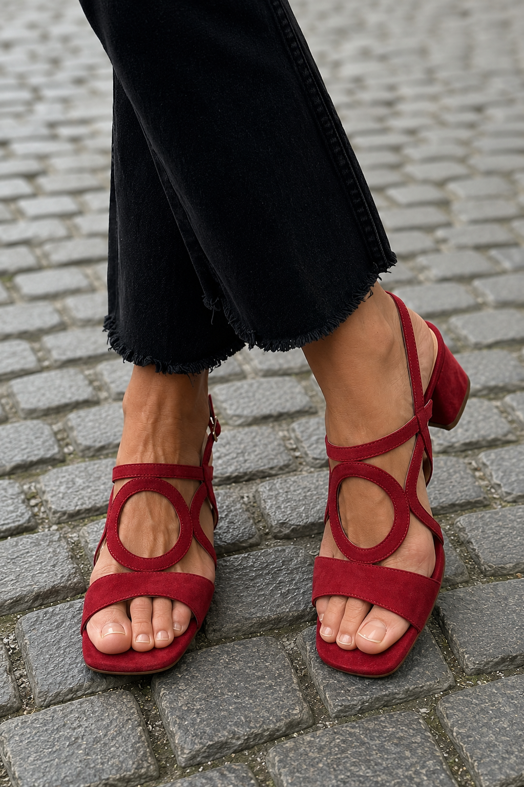 Caliope - Tacones con Punta Cuadrada y Corte Redondo para Verano