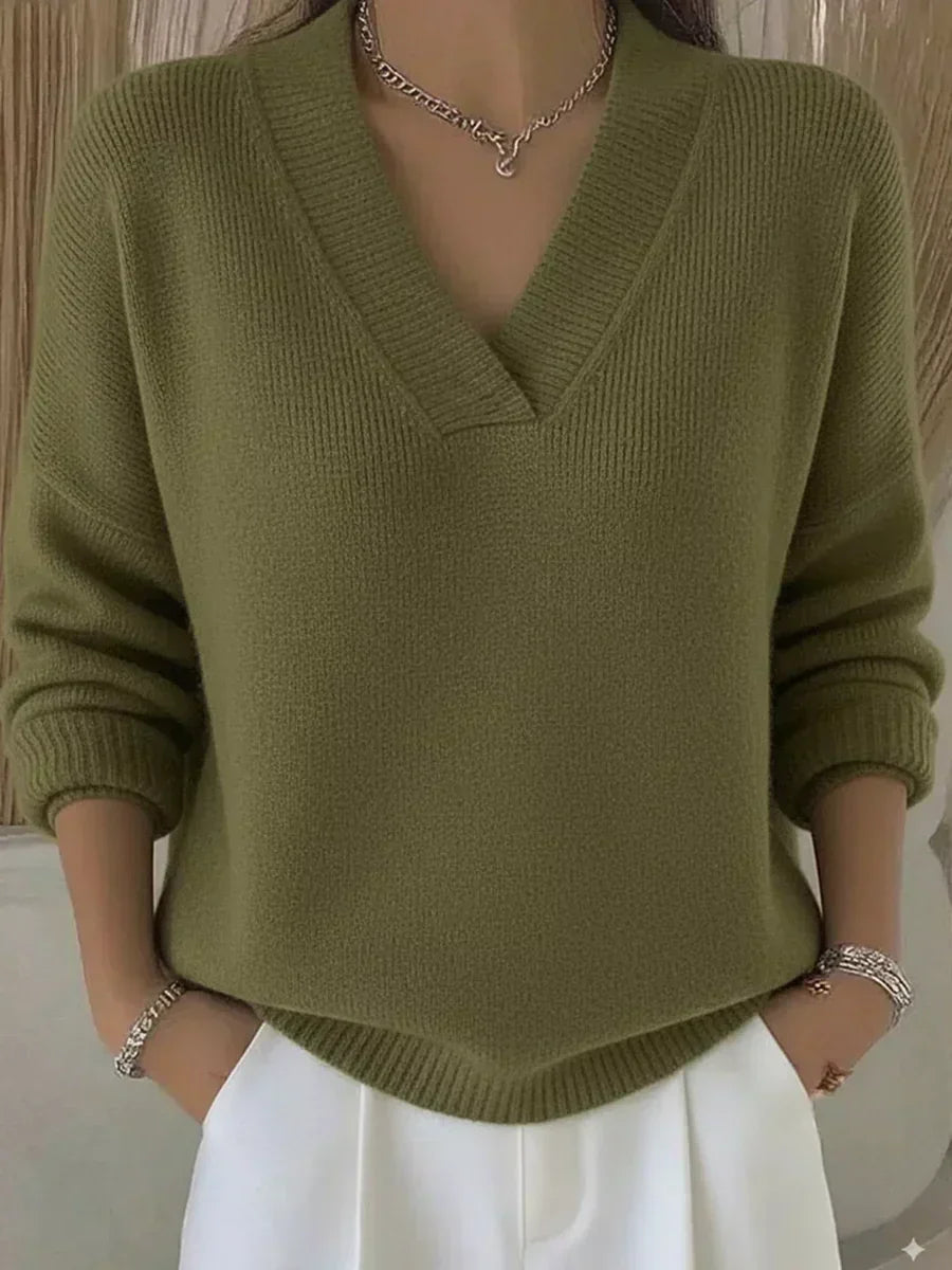 Violeta | Jersey Holgado con Cuello de Pico