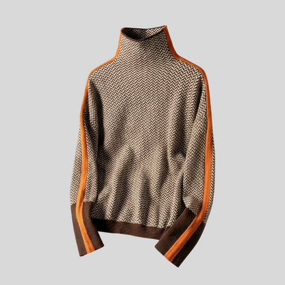 CLÉMENCE™║Suéter de cuello alto con rayas