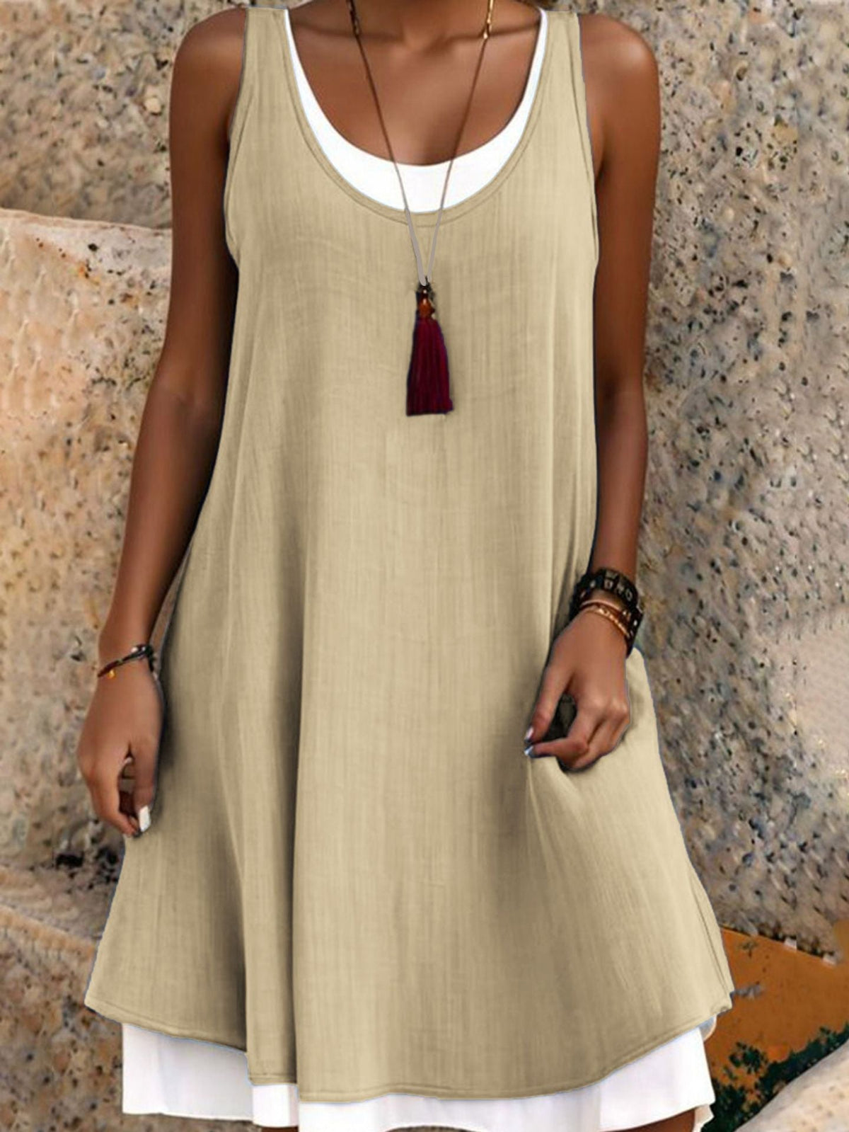 Nora | Vestido Dos Piezas de Tirantes, Corte Amplio y Cómodo