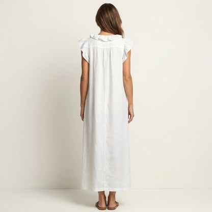 Josefina | Vestido Maxi con Escote en V y Volantes