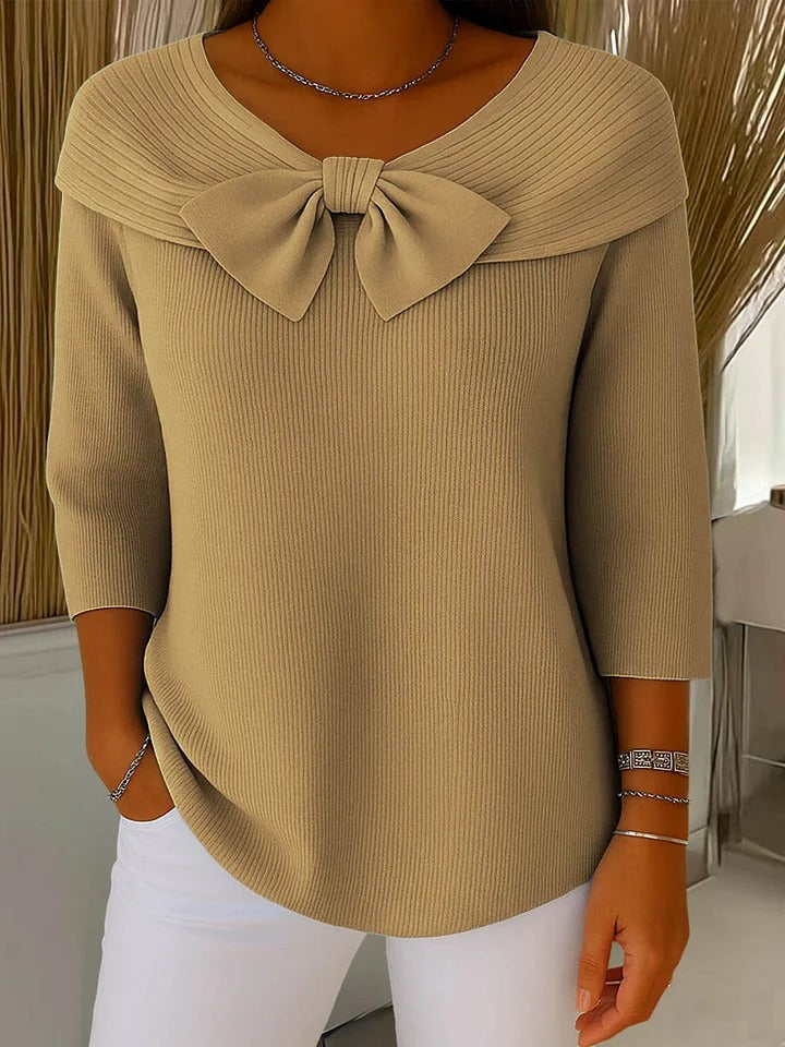 Trinidad | Jersey con Lazo y Cuello Redondo